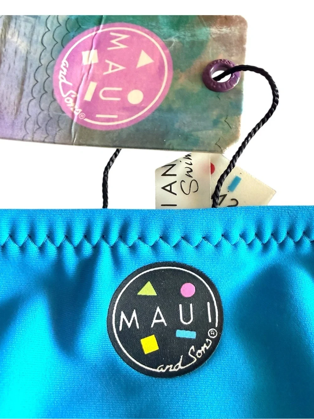Maui and Sons Women’s Blue Swim Bottoms.  Size L